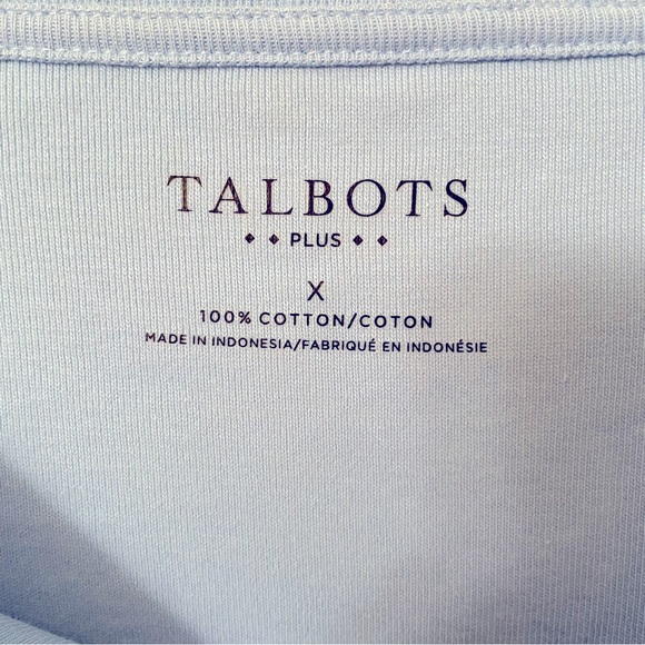 NWT Talbots Pima Cotton Bateau-Neck 3/4 Sleeve Tee, Size X - Picture 4 of 7